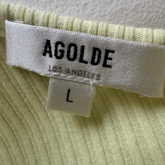 AGOLDE “Mika” light and bright neon green, one sleeve bodysuit, size: large - Picture 6 of 6